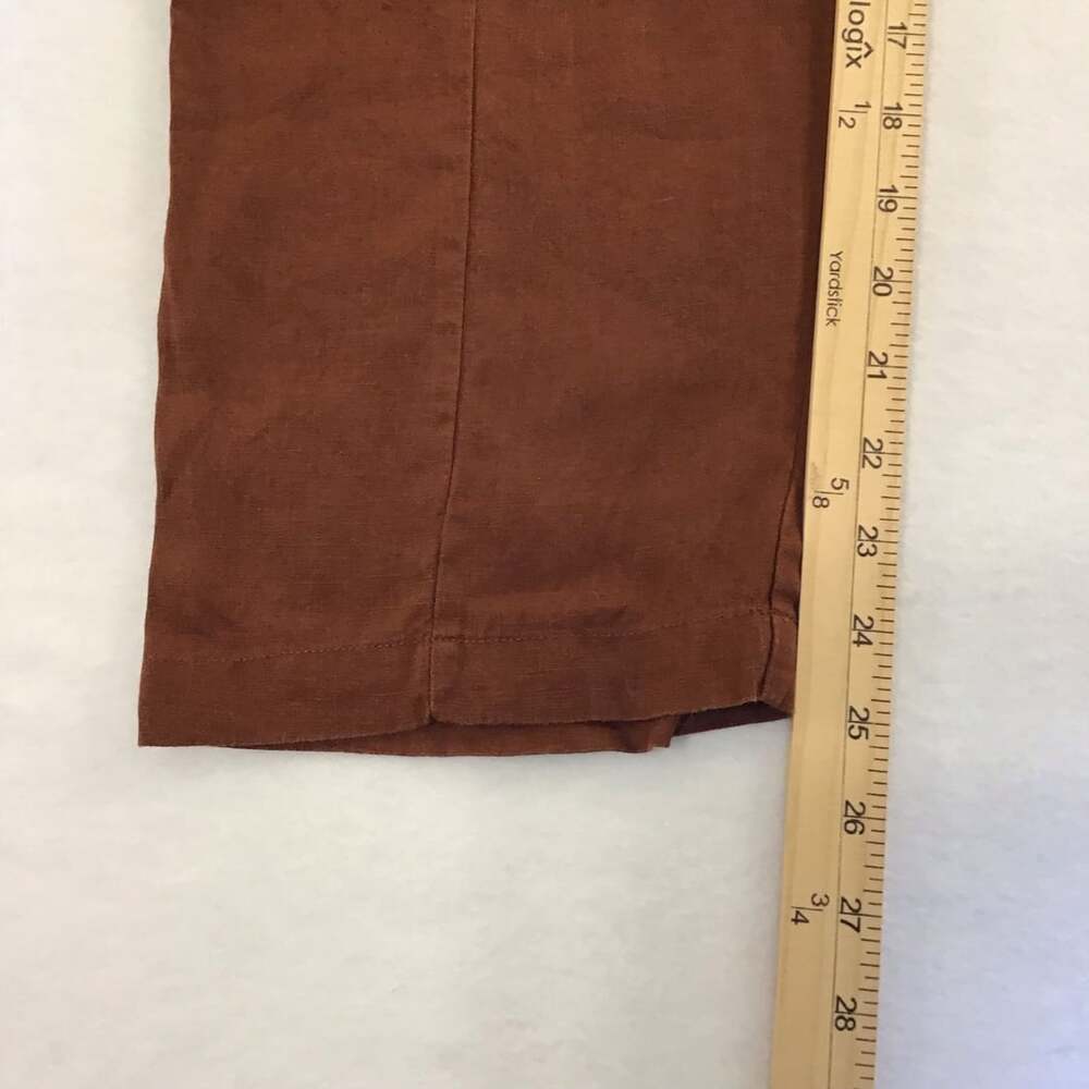 Quince 100% European Linen Pants in Rust Brown - Picture 6 of 9